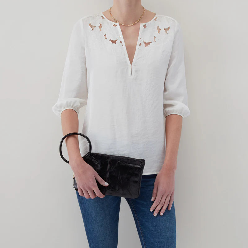 Sable Wristlet in Polished Leather