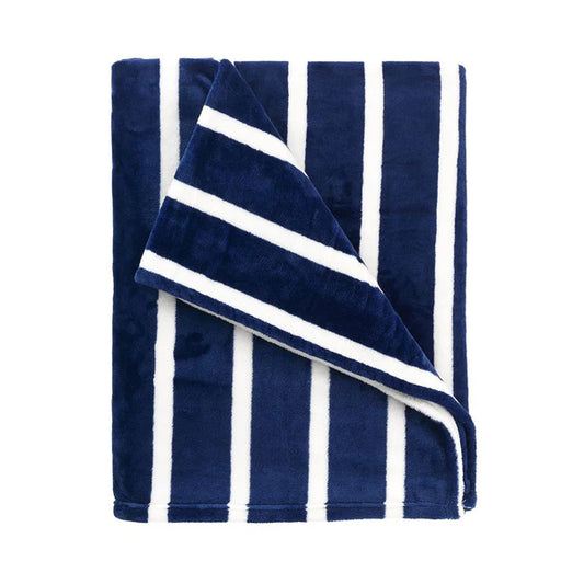 Navy Striped Blanket