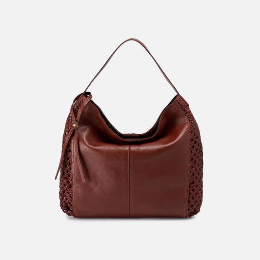 Hazel Hobo In Woven Leather