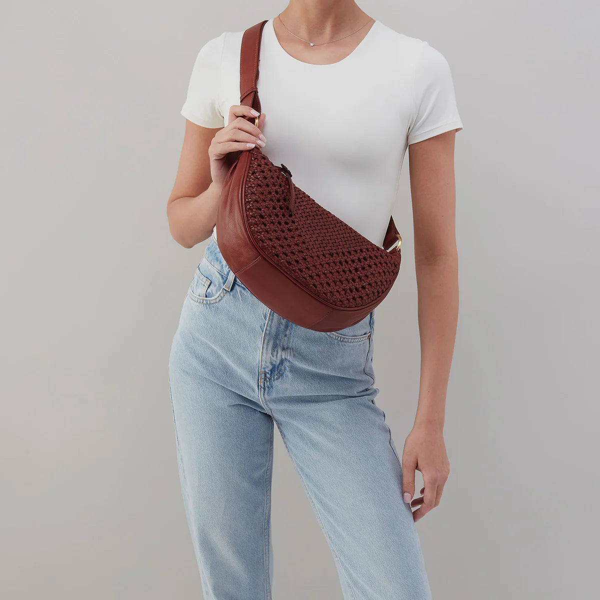Hazel Sling In Woven Leather