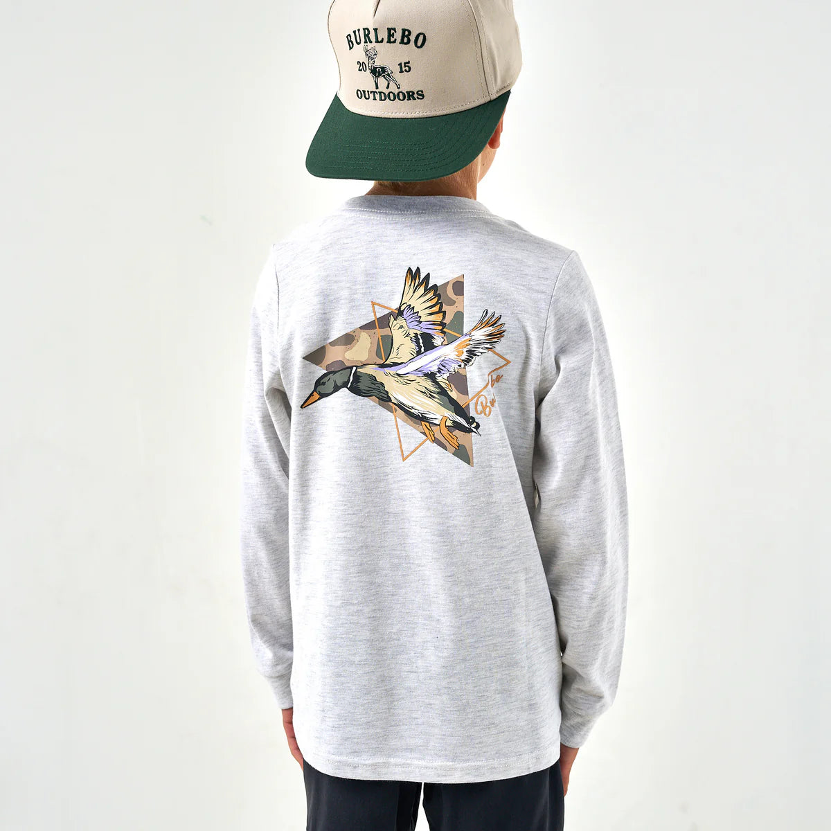 Youth - Long Sleeve Tee - Pintail Triangle Duck - Ash Grey