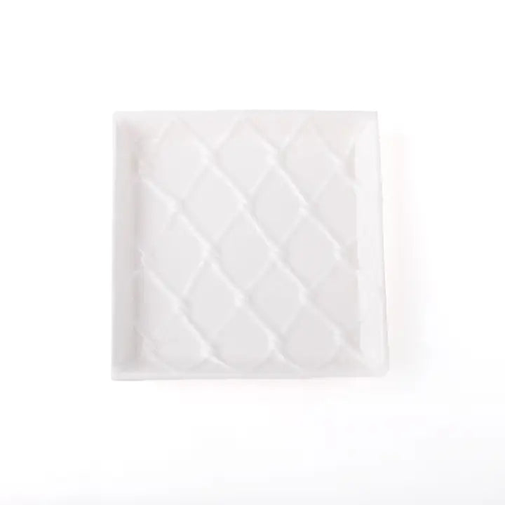 Textured Beverage Napkin Tray White