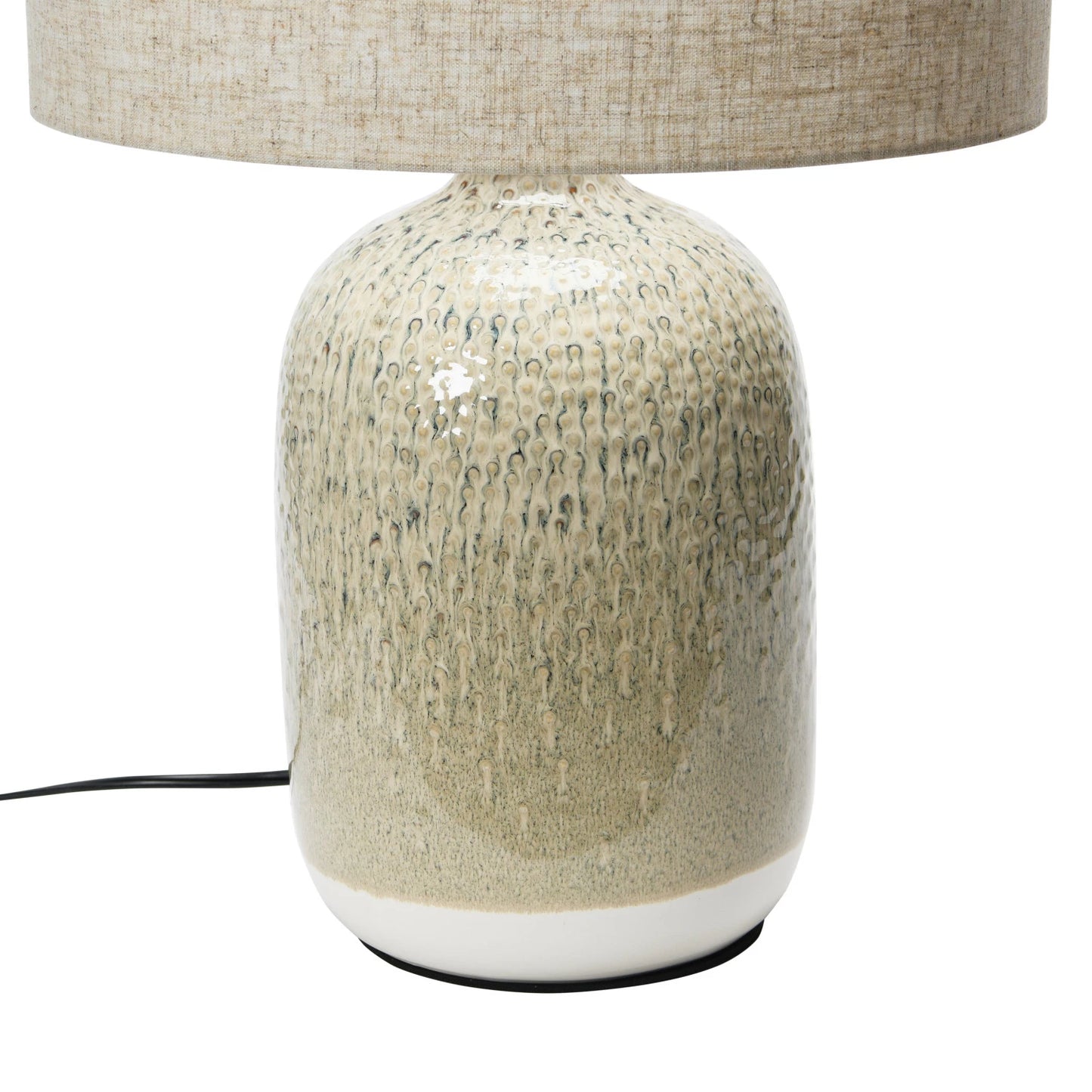 Stoneware Table Lamp with Linen Shade