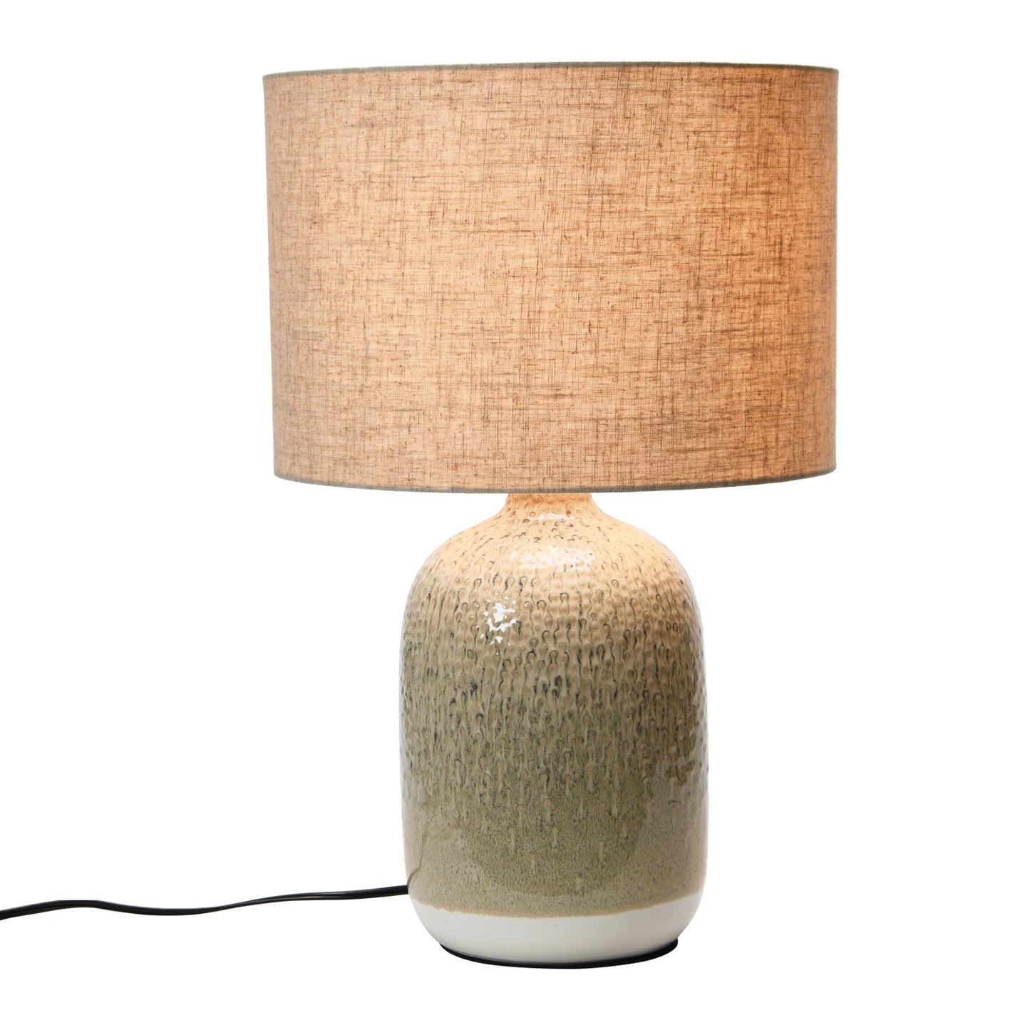 Stoneware Table Lamp with Linen Shade