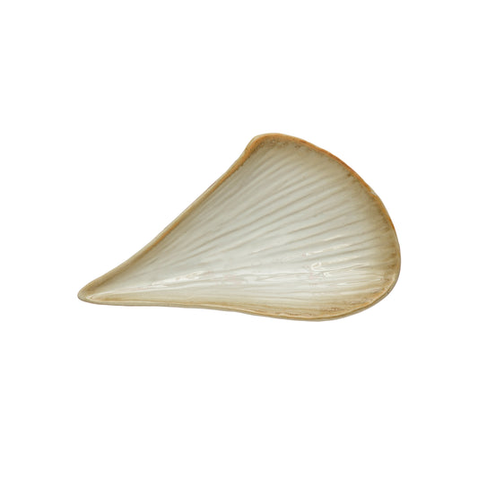 Stoneware Pleated Plate, Reactive Glaze