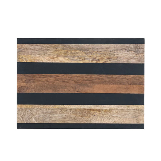 Mango Wood Cheese/Cutting Board w/Stripes
