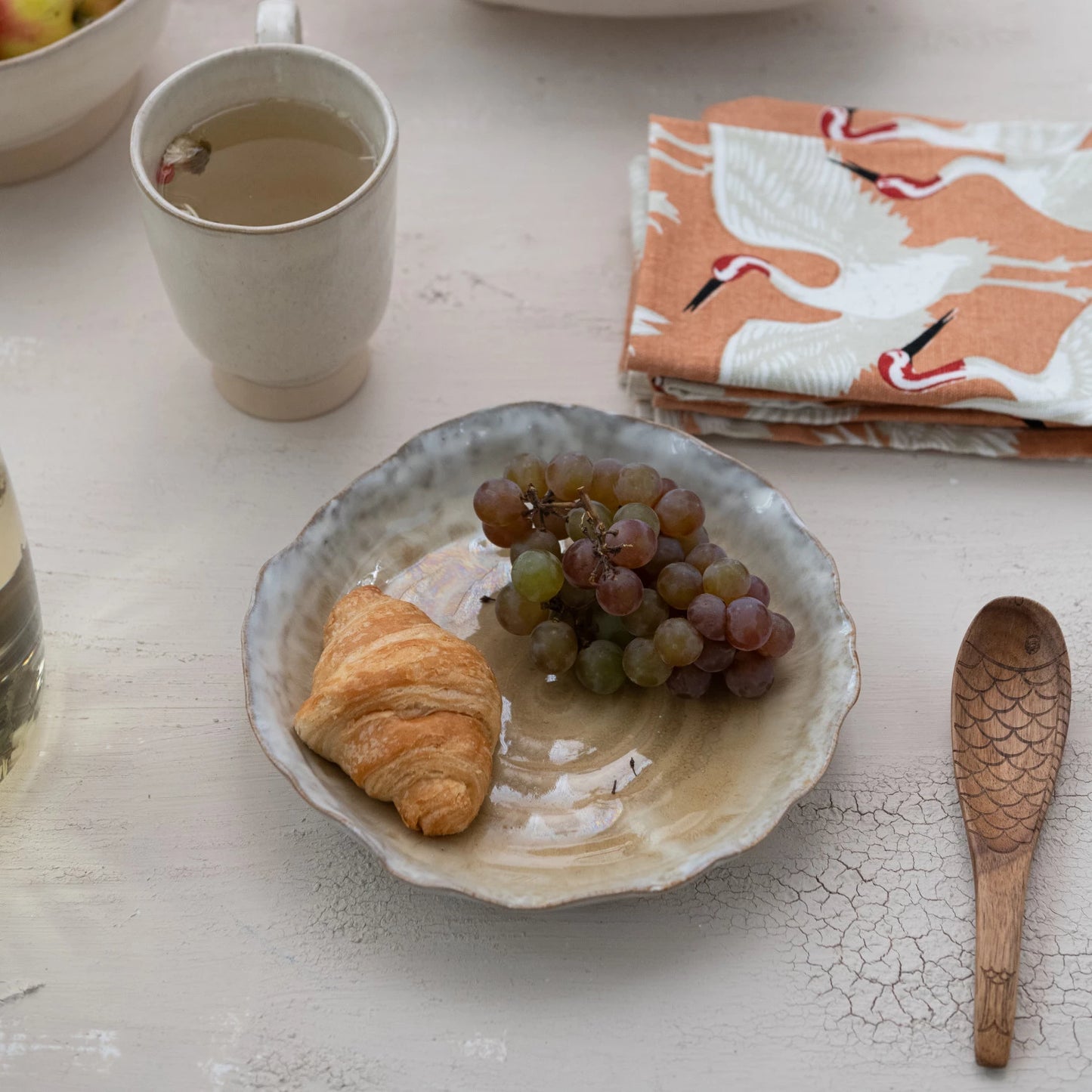 Cotton Napkins with Crane Pattern, Set of 4