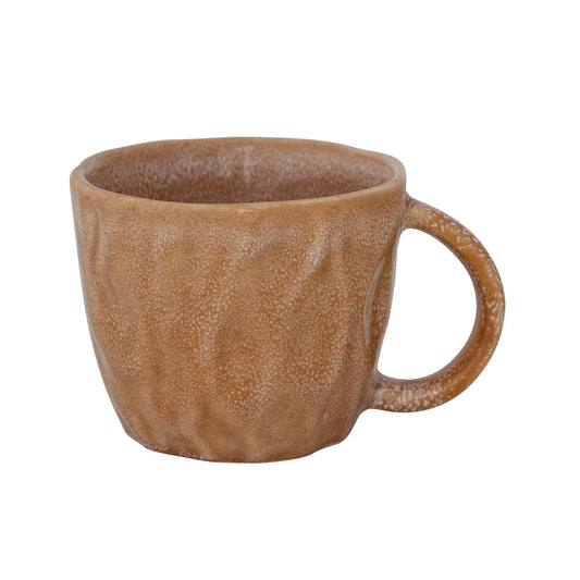 12 oz. Debossed Stoneware Mug, Apricot Color (Each One Will Vary)