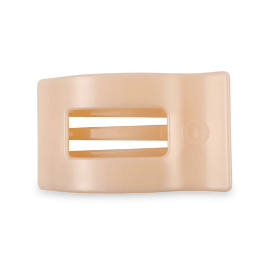 Almond Beige Medium Flat Rectangle Hair Clip
