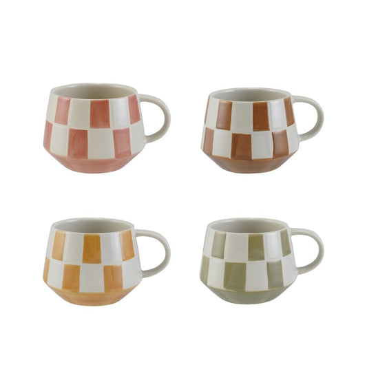 Checkered Stoneware Mug
