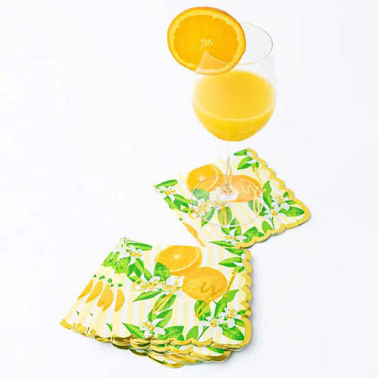 Orange Blossom Paper Beverage Napkin Packs