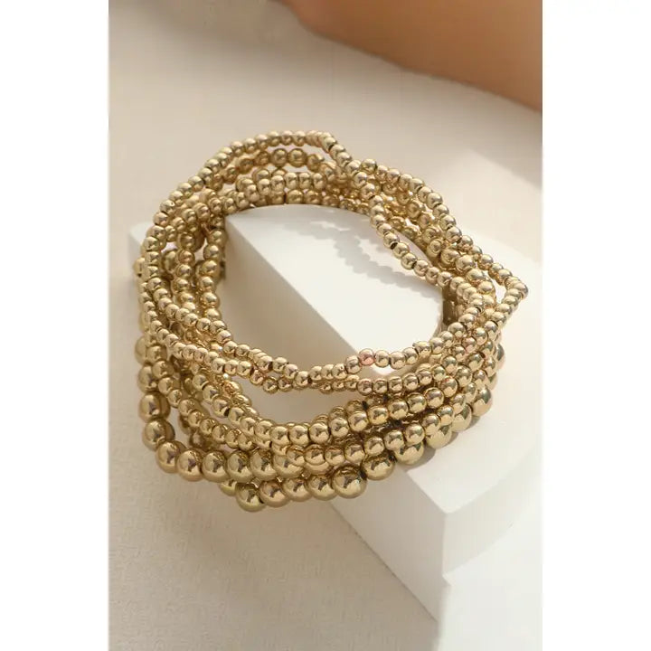 Beaded Gold Bracelet Set