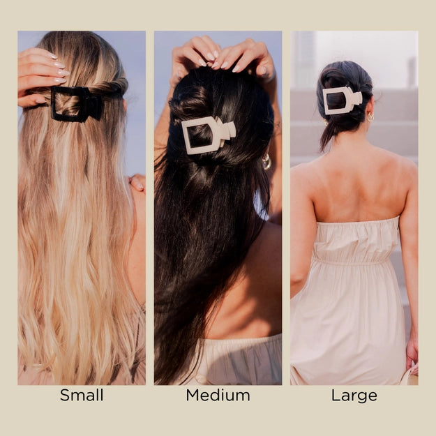 Almond Beige Flat Square Hair Clip