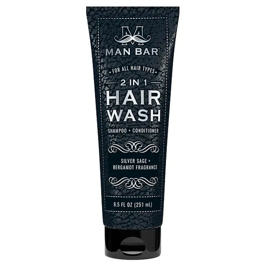 Man Bar 2 in 1 Hair Wash Silver Sage & Bergamot