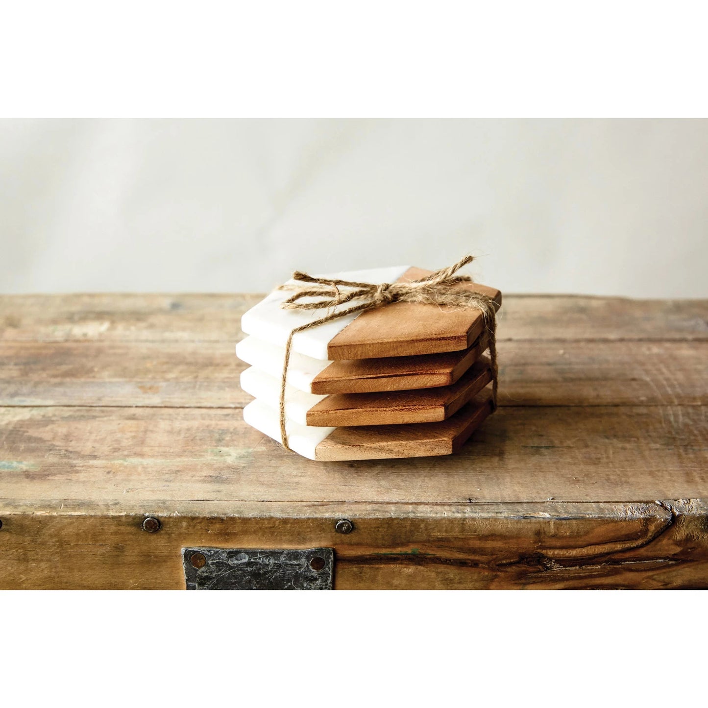 Wood Hexagon Coasters, Set of 4