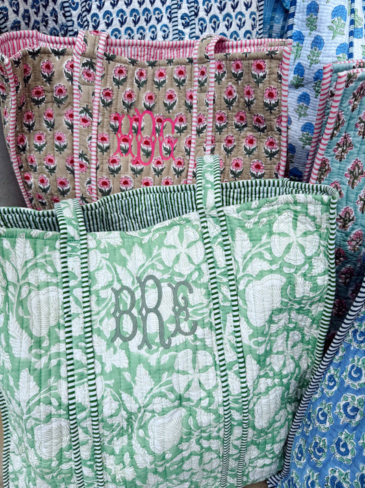 Quilted Block - Print Tote Bag