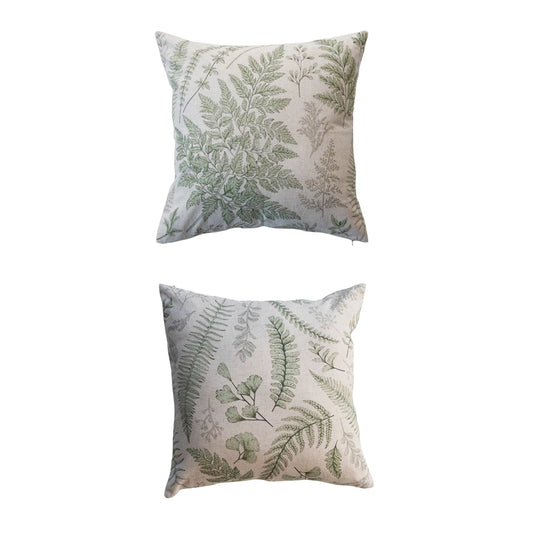 20" Square Cotton & Linen Printed Pillows