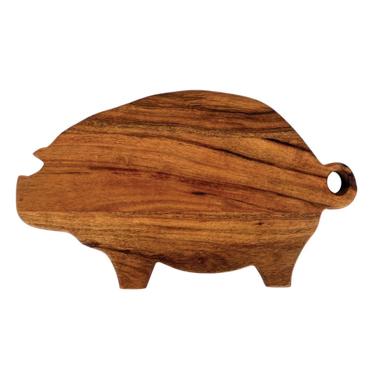 Mango Wood Pig Shaped Cheese/Cutting Board w/Handle