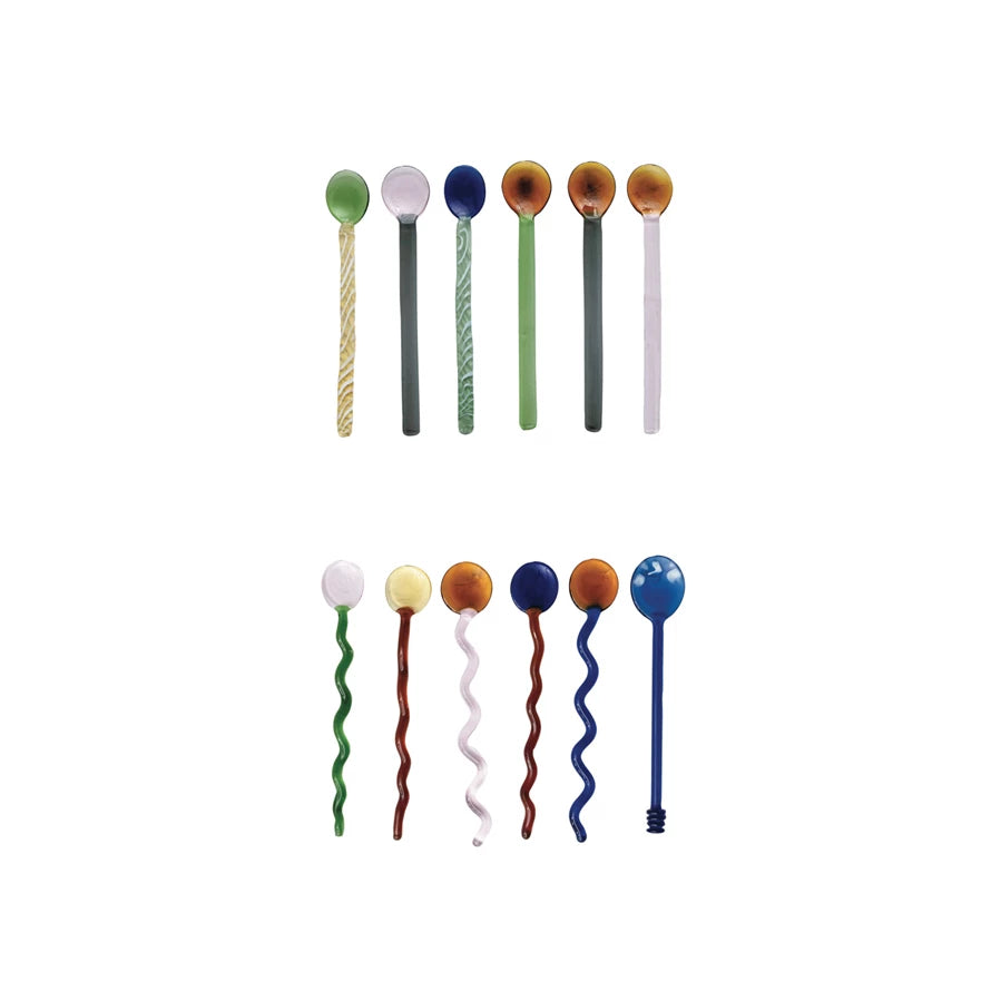 Handmade Glass Spoons in Kraft Box