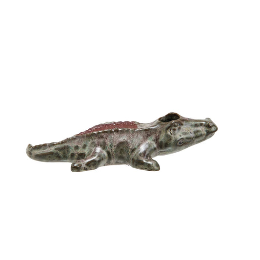 Stoneware Alligator Match Holder w/Stricker