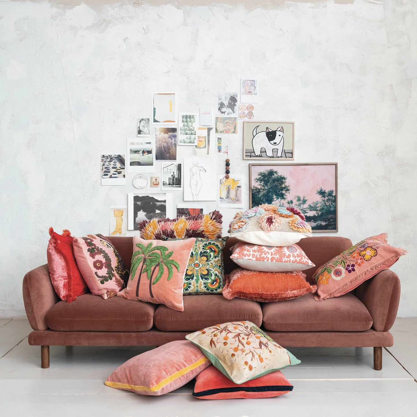 Wood Framed Glass Wall Decor w/Landscape