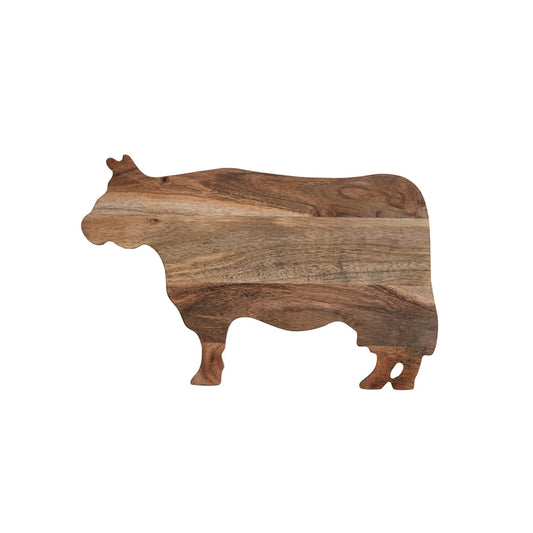 Acacia Wood Cow Shaped Cheese/Cutting Board, Natural