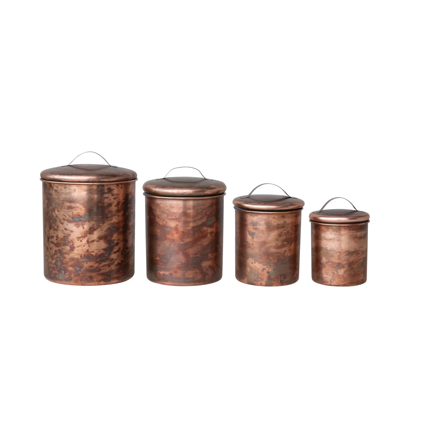 Stainless Steel Canisters, Oxidized Copper Finish