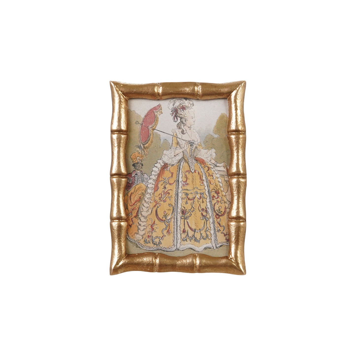 Resin Bamboo Style Photo Frame - Antique Gold Finish