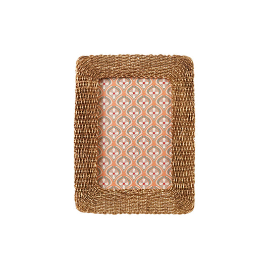 Resin Photo Frame with Woven Design - Antique Gold Finish