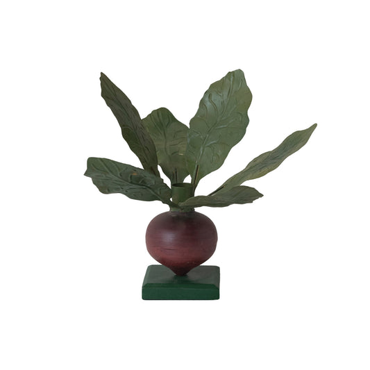 Metal Vintage Reproduction Toleware Radish Shaped Taper Holder