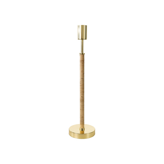 Bamboo Wrapped Metal Lamp with Inline Switch