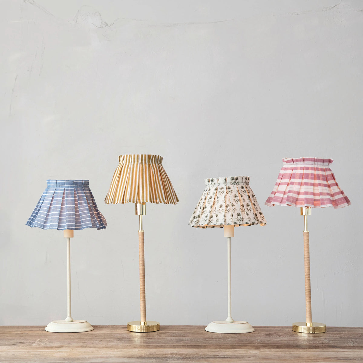Cotton Blend Box Pleated Clip-on Lampshade with Removable Cover