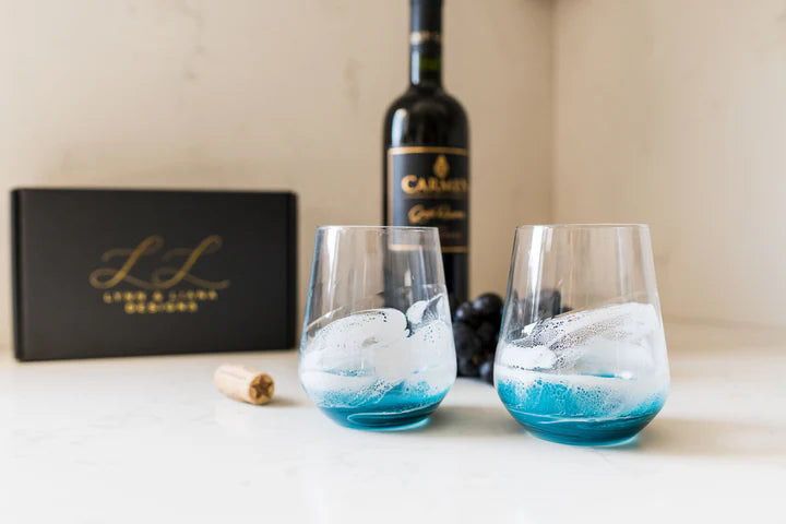 Resin Accented Wine and Entertaining Glasses
