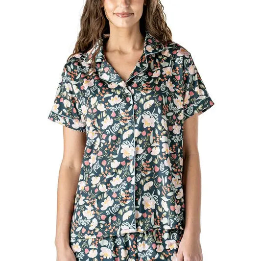 Hello Mello Petal to the Metal Satin Pajama Top