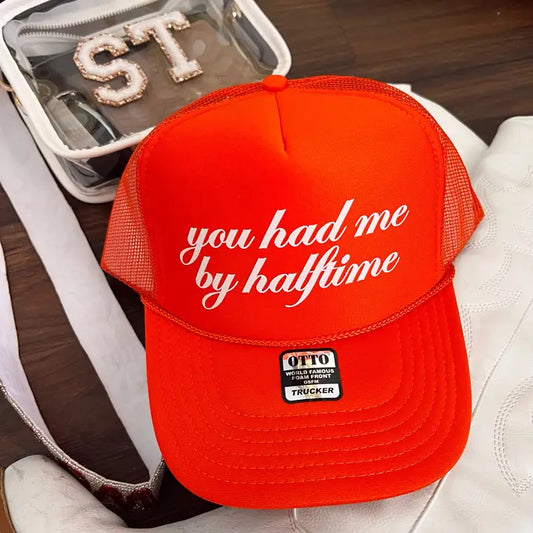 You Had Me By Halftime Trucker Hat Khaki