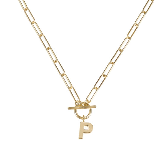 Toggle Initial Necklaces in Gold