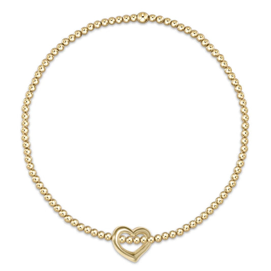 Egirl Classic Gold 2mm Bead Bracelet-Love Small Gold Charm