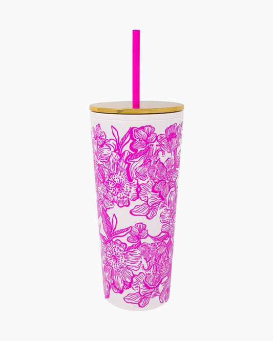 Tumbler with Straw, Unforgettable Pink