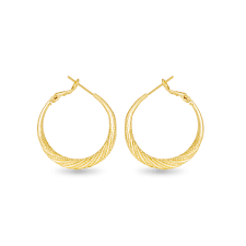 Ivy Textured Twisted Hoop Gold