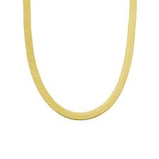 Gold Herringbone Long Necklace