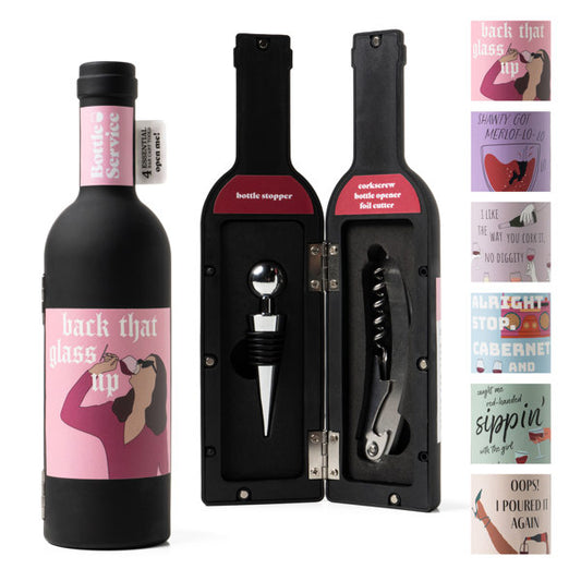 Modern Monkey Bottle Service Wine Accessories Set