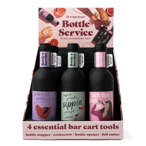 Modern Monkey Bottle Service Wine Accessories Set