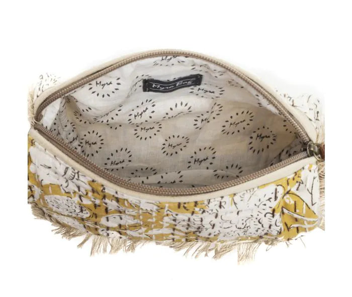 Golden Prairie Leaf Clutch Pouch