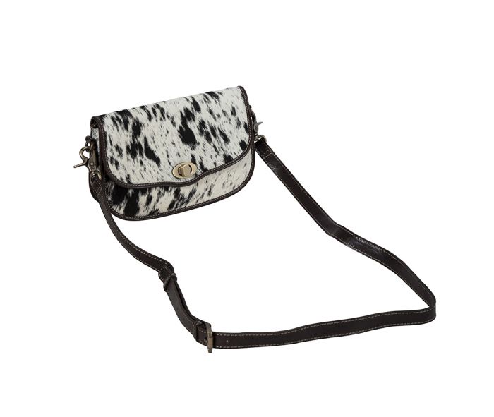 Angus Ridge Leather & Hairon Bag in Dark Hair-on Hide