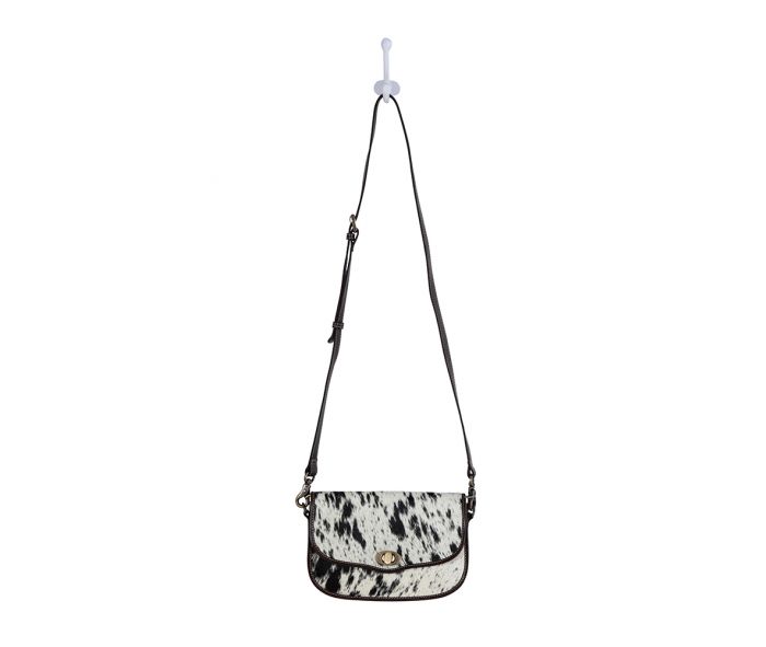 Angus Ridge Leather & Hairon Bag in Dark Hair-on Hide