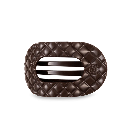 Truly Taupe Quilted Flat Round Hair Clip