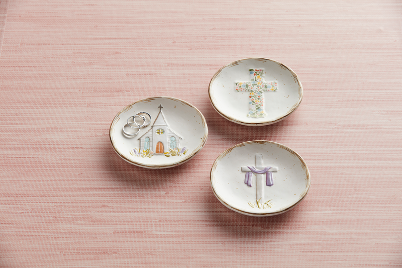 White Cross Boxed Trinket Dish