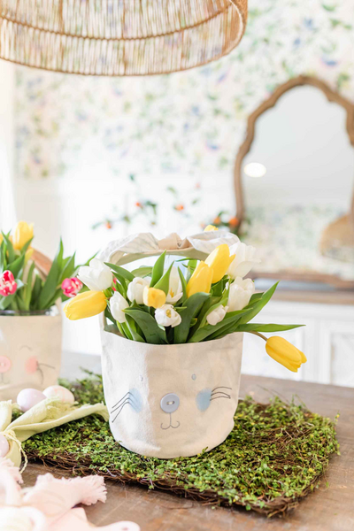 Blue Bunny Face Easter Basket