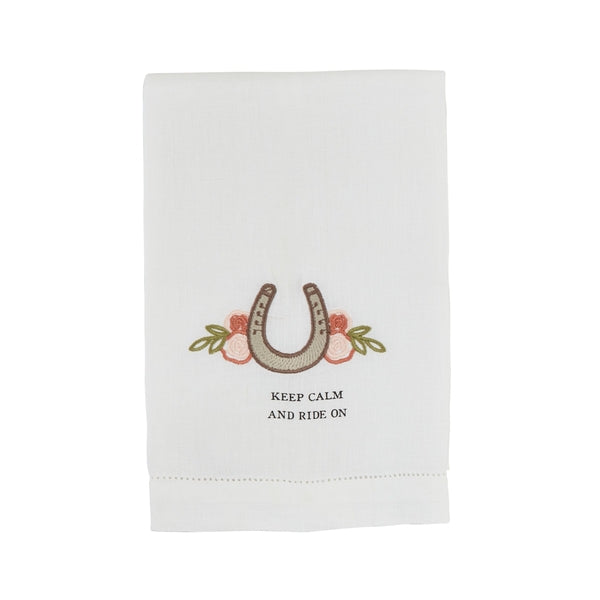 Keep Calm Horse Shoe Embroidered Towel