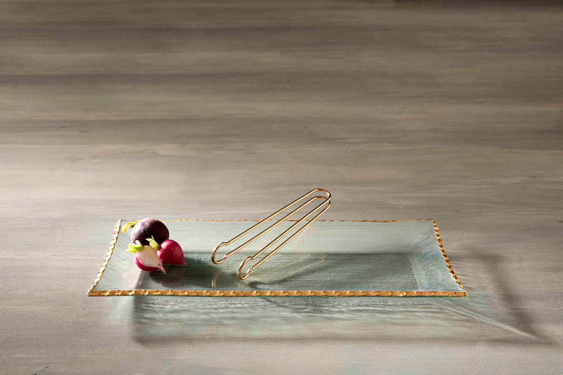 Glass with Gold Platter Set